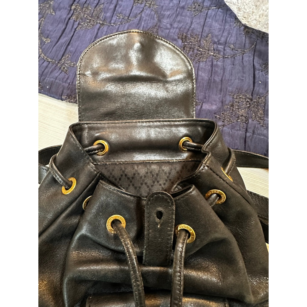 Gucci Black Leather Bamboo Handle Leather Backpack - Picture 13 of 13